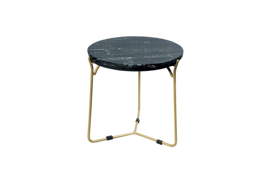 Salontafel set Caly | Zwart marmer 50 - 40 cm