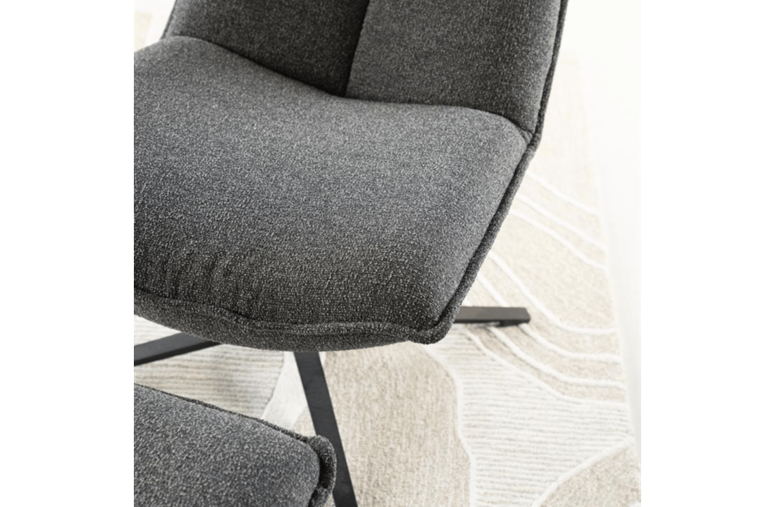 Relaxfauteuil Marcus met voetenbank | Antraciet
