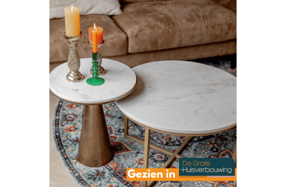 Salontafel Ryan | Wit marmer 70 cm