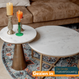 Salontafel Ryan | Wit marmer 70 cm