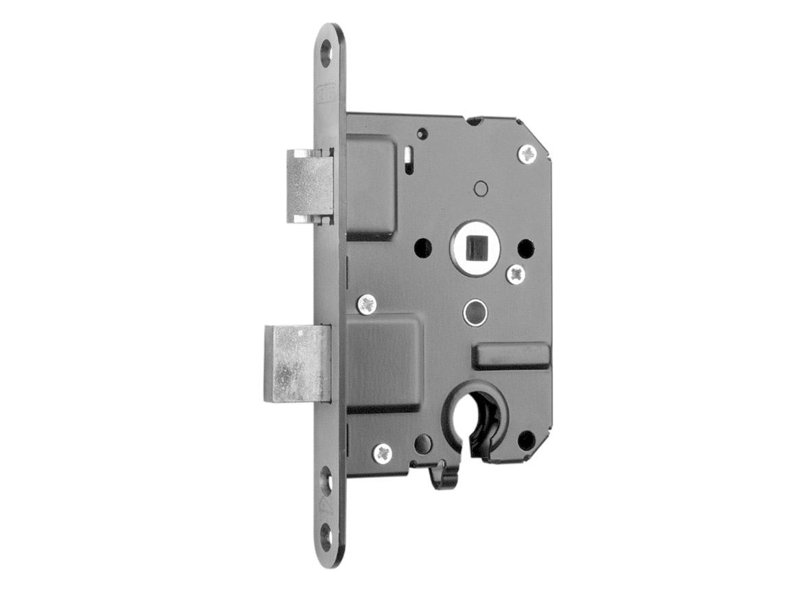 Nemef deurslot pc72 14t smalslot nachtslot 40mm pc72mm krukgat voorplaat aanbieding mijnijzerwaren Nemef Deurslot RVS 1269/17 - Cilinders.nl