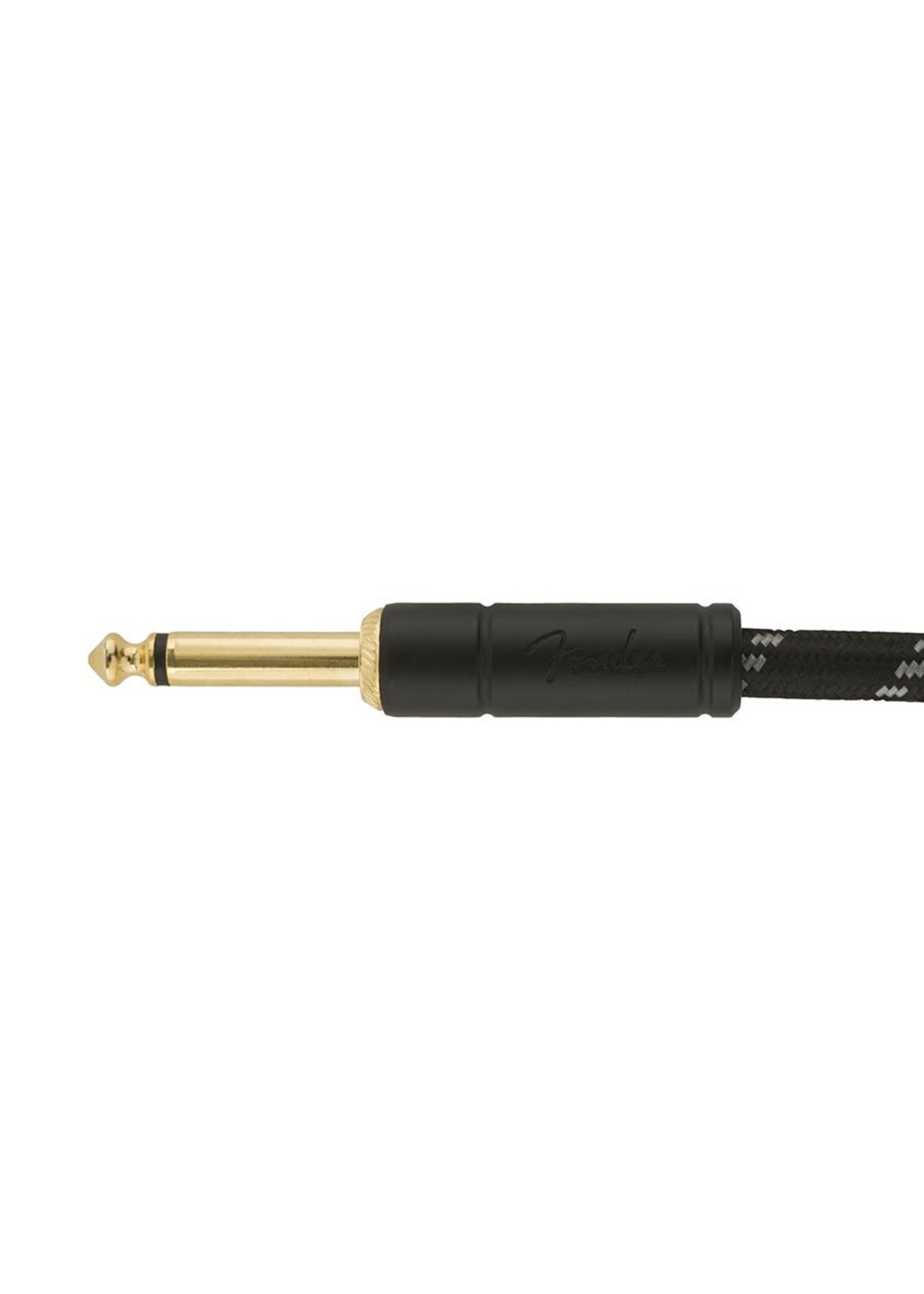 Fender Fender Deluxe series cable 10 ft 1x angled black tweed