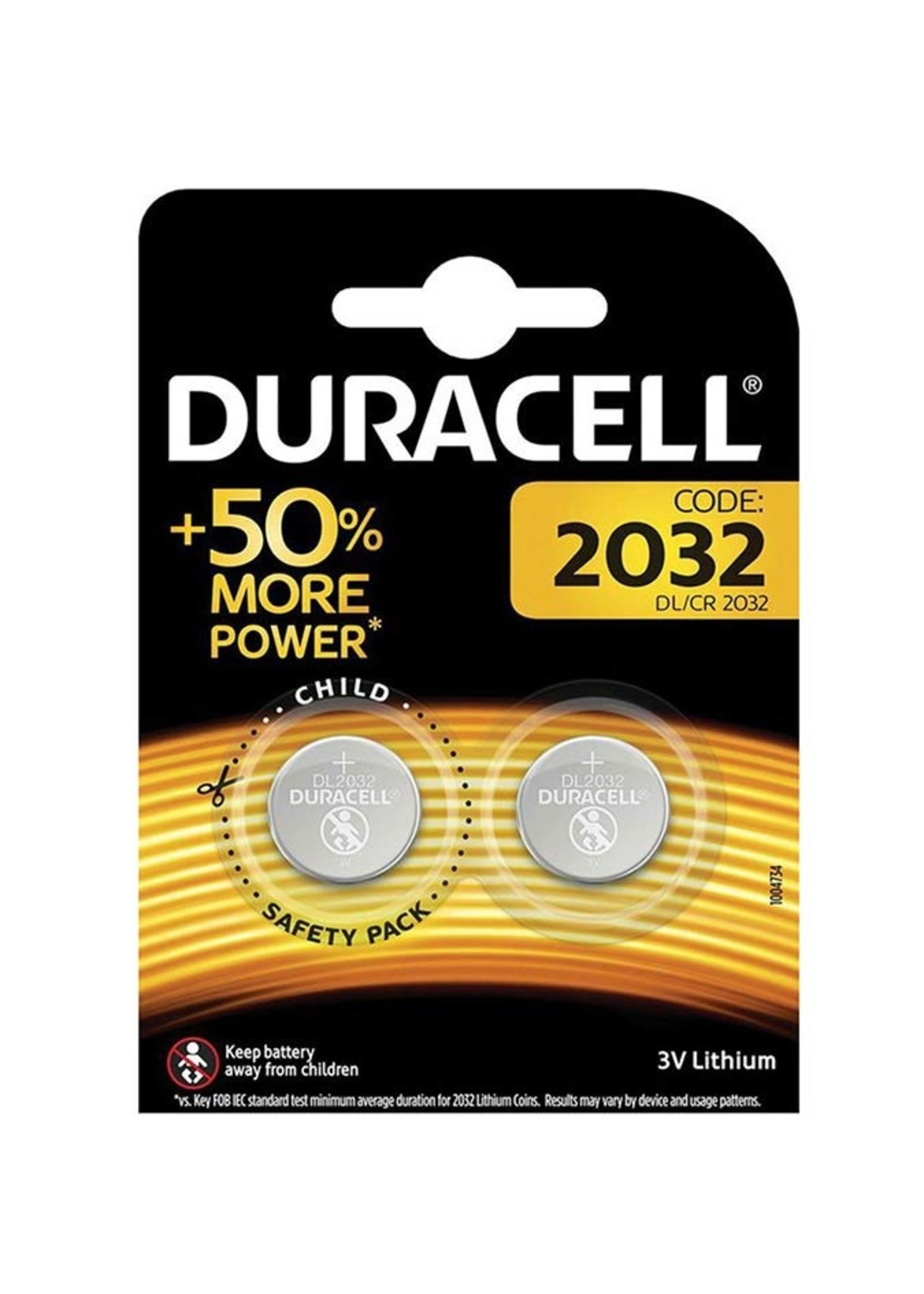 Duracell Duracell battery CR2032, 3v 2 pack