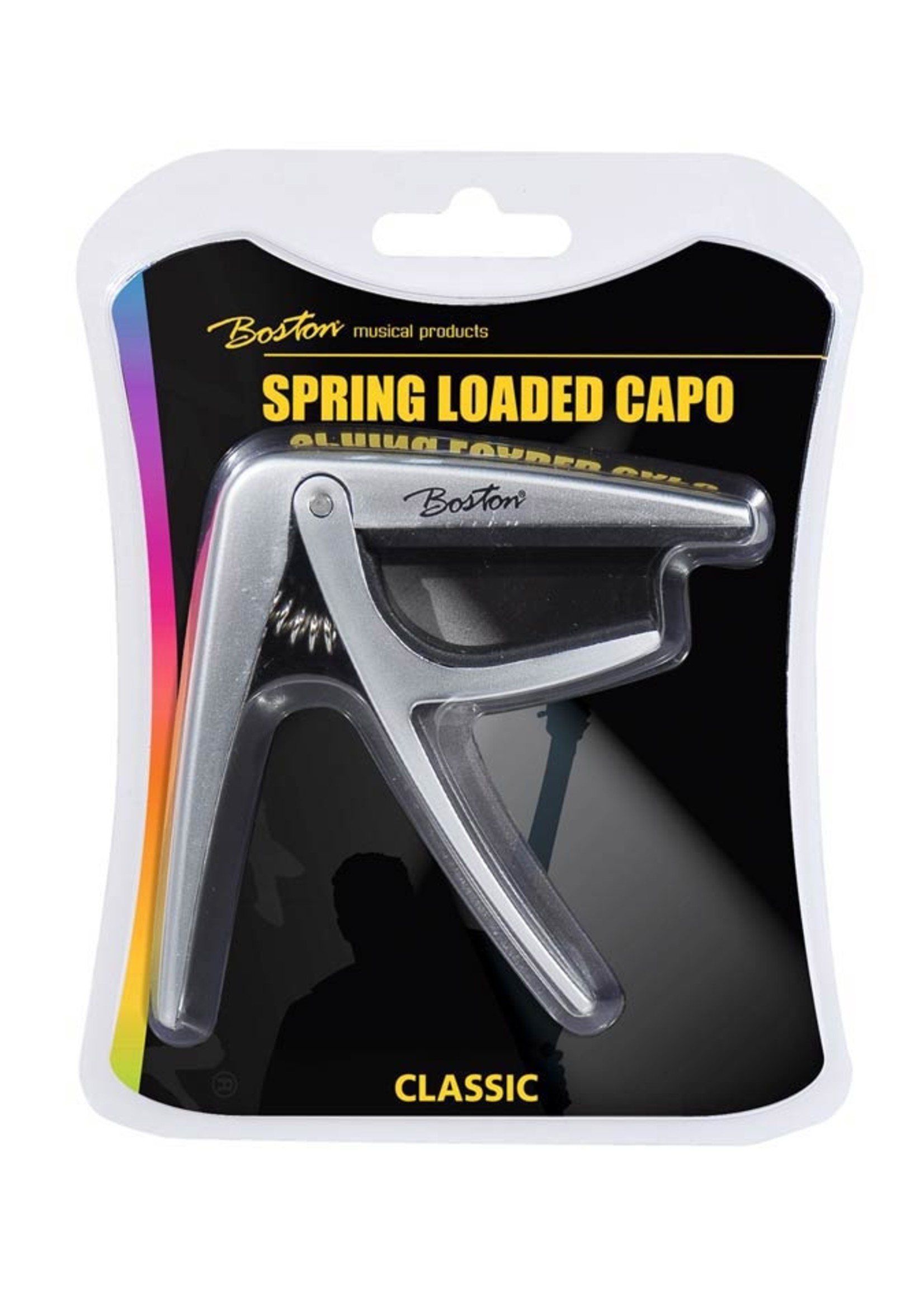 Boston BC-86-TI Boston spring loaded capo for classic guitar, nickel