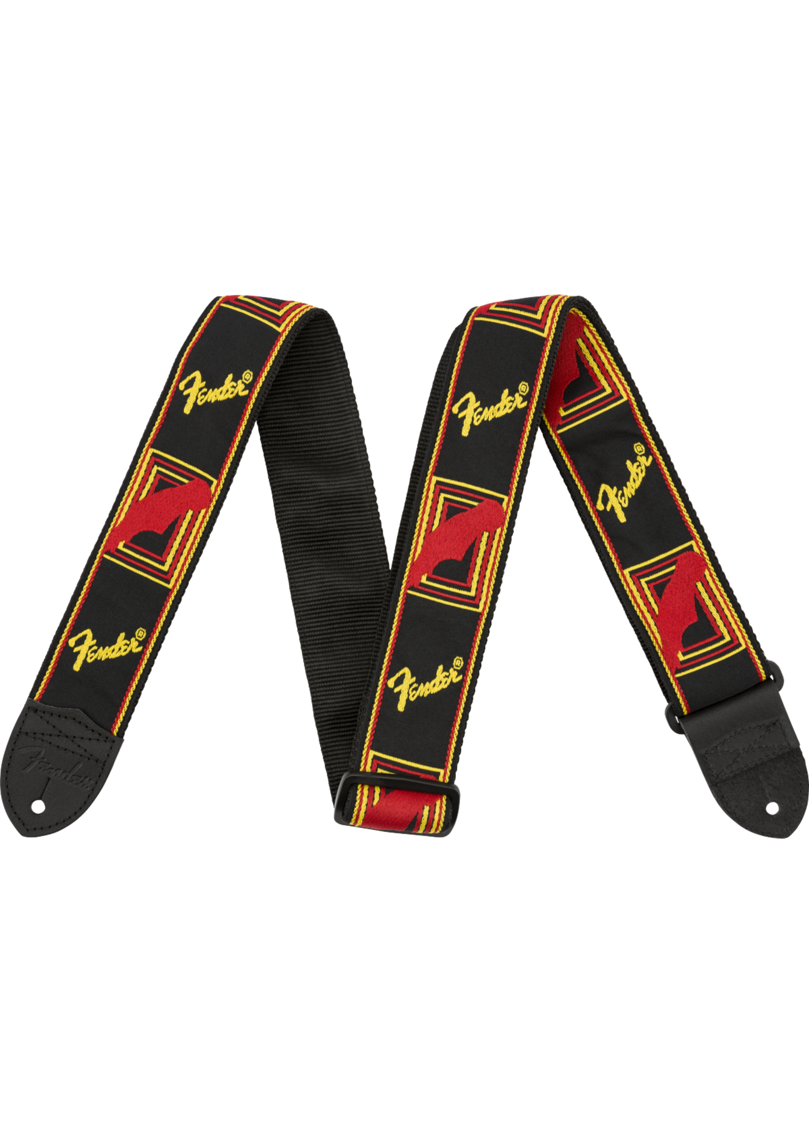 Fender Fender Monogrammed Black/Yellow/Red strap