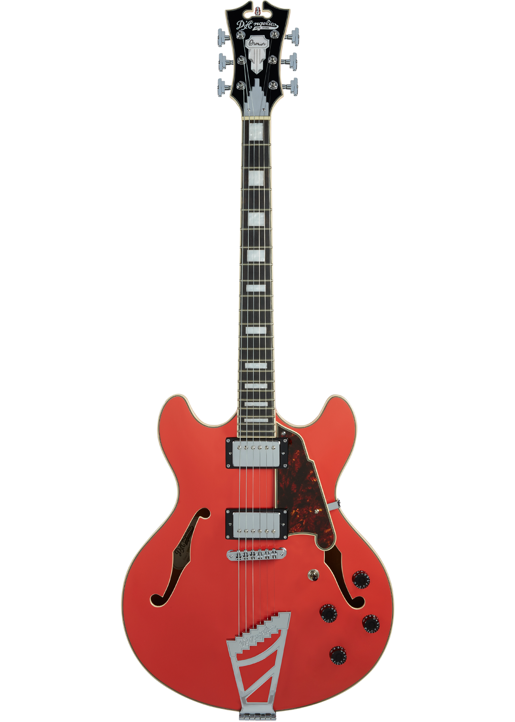 D'Angelico D'Angelico Premier DC with stairstep tailpiece Fiesta Red Incl hoes