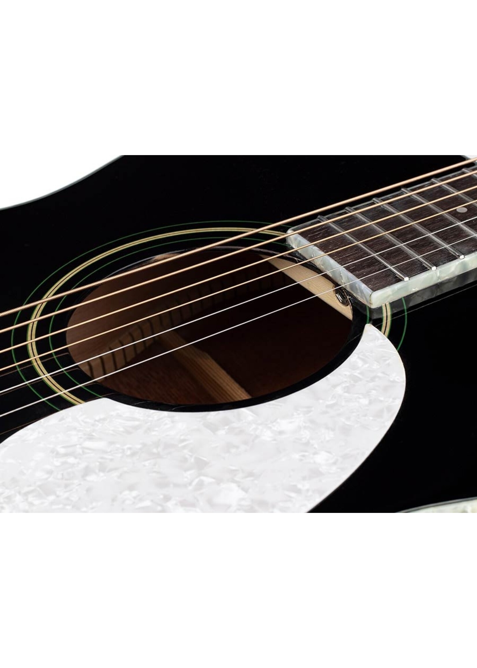 Richwood Richwood HSA-55-BK Richwood Heritage Series auditorium guitar with solid spruce top, Black