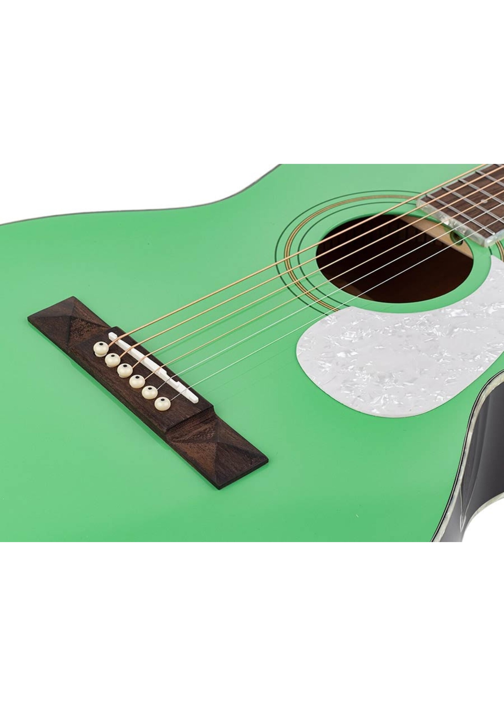 Richwood Richwood HSP-55-GN Heritage Series parlor guitar with solid spruce top, mint Green