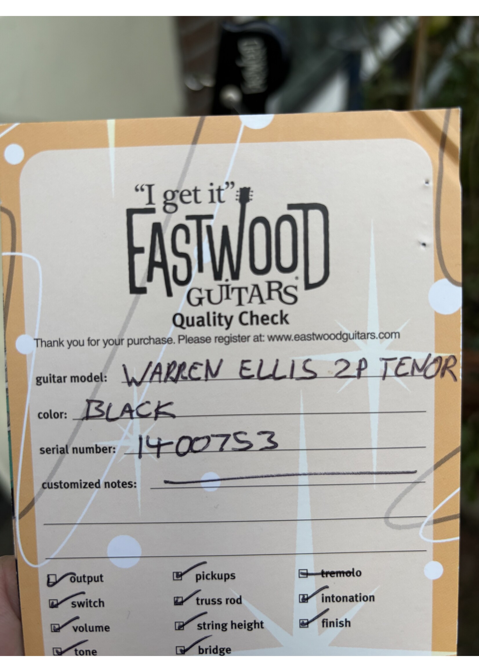 Eastwood Warren Ellis 2p Tenor