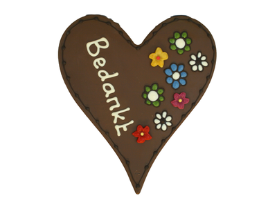 Teddy en Coco chocolade Bedankt - Chocoladehart XL