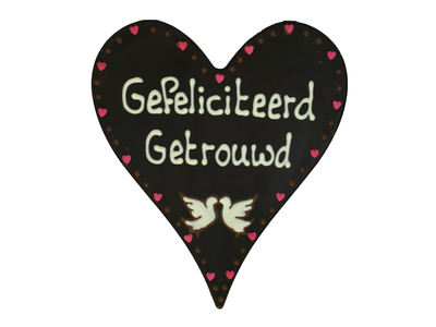 Teddy en Coco chocolade Gefeliciteerd, getrouwd! - Chocoladehart XL