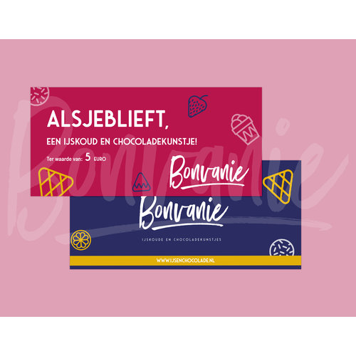 Bonvanie cadeaubonnen Cadeaubon 5 euro Bonvanie cadeaubonnen Cadeaubon 5 euro