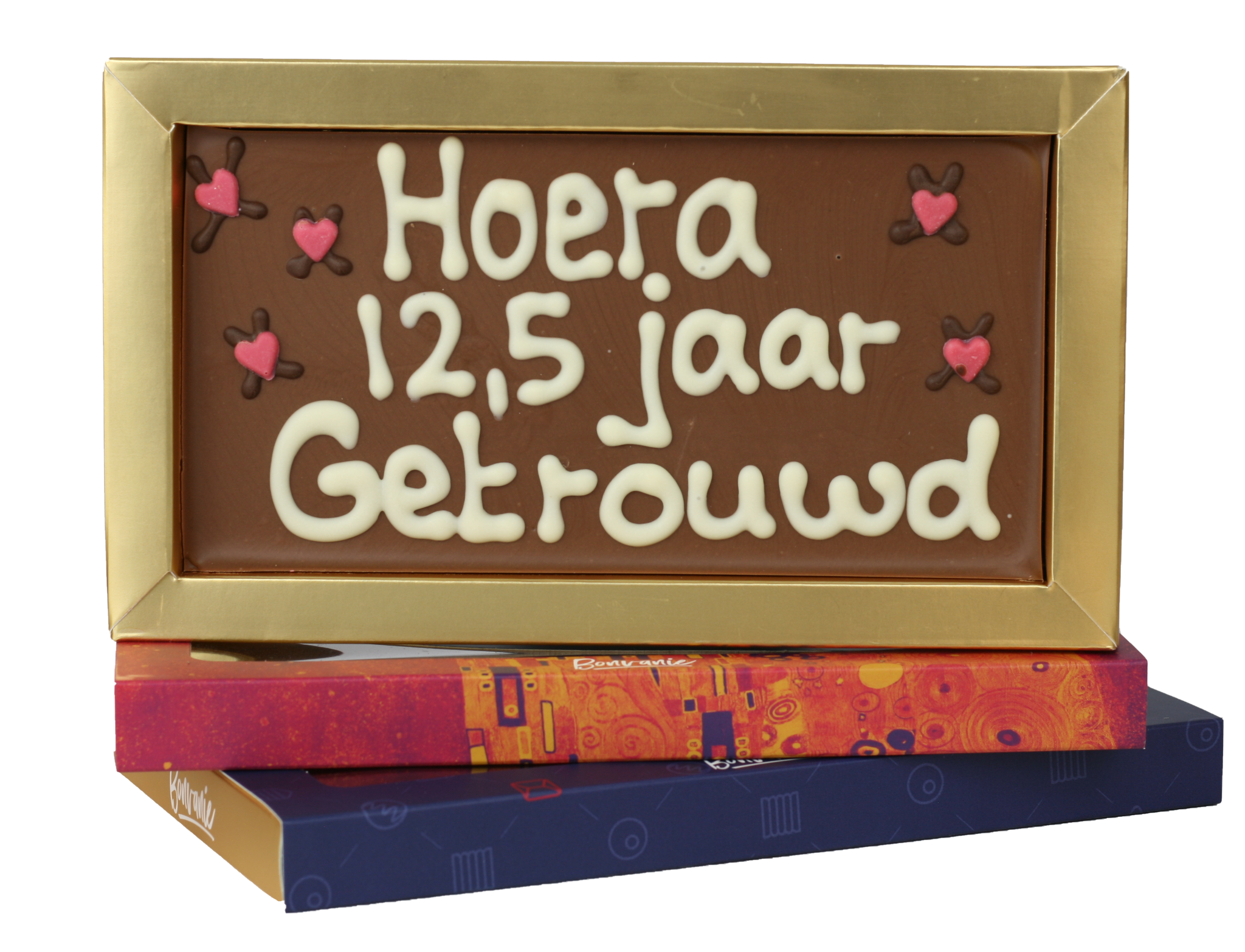 duim variabel Ondergedompeld Chocoladereep met tekst: Gefeliciteerd 12,5 jaar getrouwd - Bonvanie