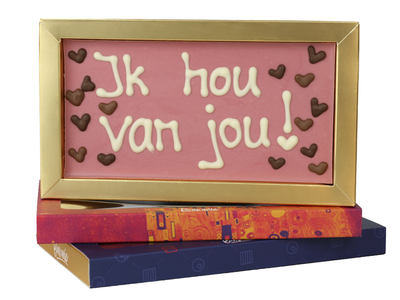 Teddy en Coco chocolade Ik hou van jou - Chocoladereep met tekst