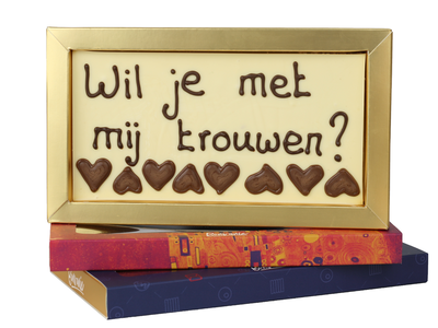 Teddy en Coco chocolade Wil je met me trouwen? - Chocoladereep met tekst