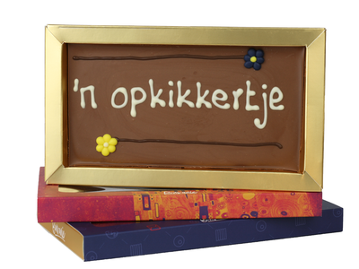 Teddy en Coco chocolade Opkikkertje - Chocoladereep met tekst