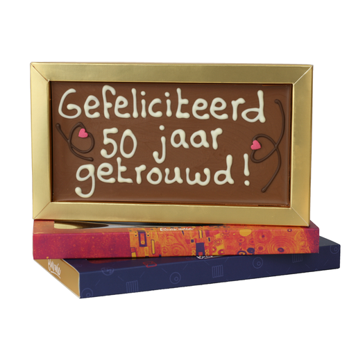 Bonvanie chocolade 50 jaar getrouwd - Chocoladereep