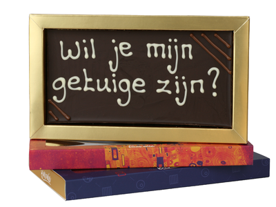 Teddy en Coco chocolade Wil je mijn getuige zijn? - Chocoladereep met tekst