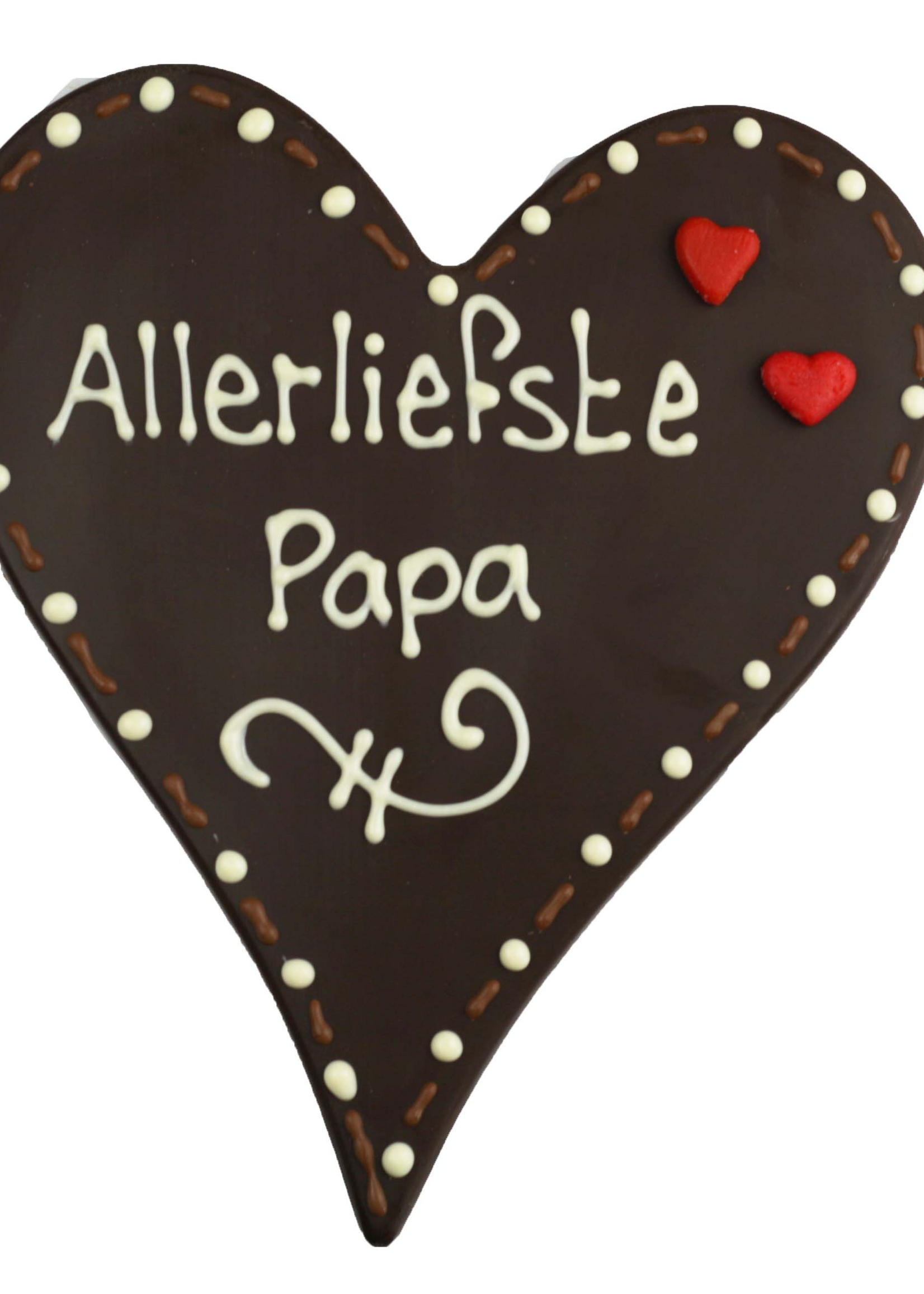 Teddy en Coco chocolade Allerliefste papa - Chocoladehart XL met stippen