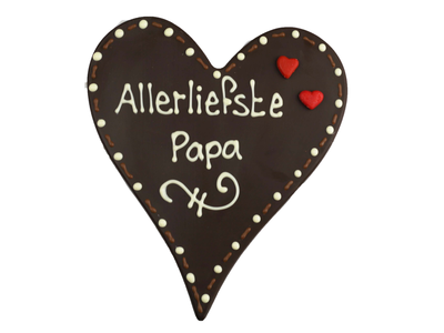 Teddy en Coco chocolade Allerliefste papa - Chocoladehart XL met stippen