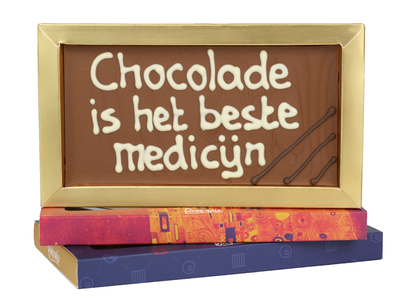 Bonvanie chocolade Chocolade is het beste medicijn - Chocoladereep met tekst