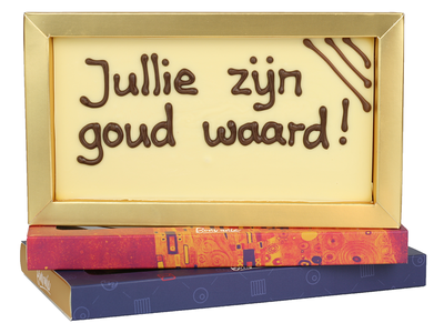 Teddy en Coco chocolade Jullie zijn goud waard! - Chocoladereep met tekst