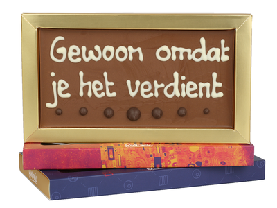 Teddy en Coco chocolade Gewoon omdat je het verdient - Chocoladereep met tekst