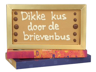 Teddy en Coco chocolade Dikke kus door de brievenbus - Chocoladereep met tekst