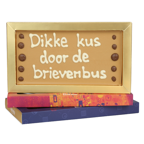 Teddy en Coco chocolade Dikke kus door de brievenbus - Chocoladereep met tekst