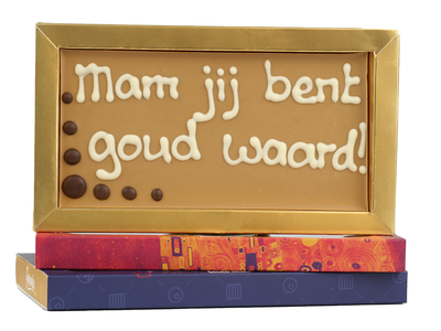 Bonvanie chocolade Mam, jij bent goud waard - Chocoladereep met tekst