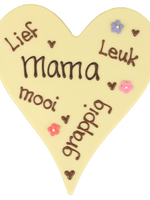 Teddy en Coco chocolade Mama - Chocoladehart XL met tekst