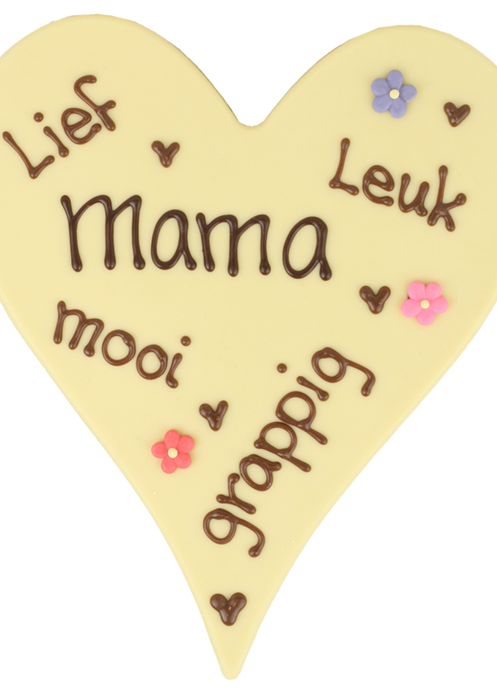 Teddy en Coco chocolade Mama - Chocoladehart XL met tekst
