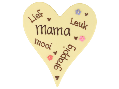 Teddy en Coco chocolade Mama - Chocoladehart XL met tekst