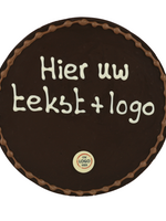 Teddy en Coco chocolade Rond chocoladeplakkaat - Eigen opschrift met logo