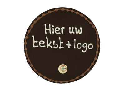 Teddy en Coco chocolade Rond chocoladeplakkaat - Eigen opschrift met logo