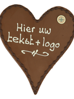 Teddy en Coco chocolade Chocoladehart XL - Eigen opschrift met logo