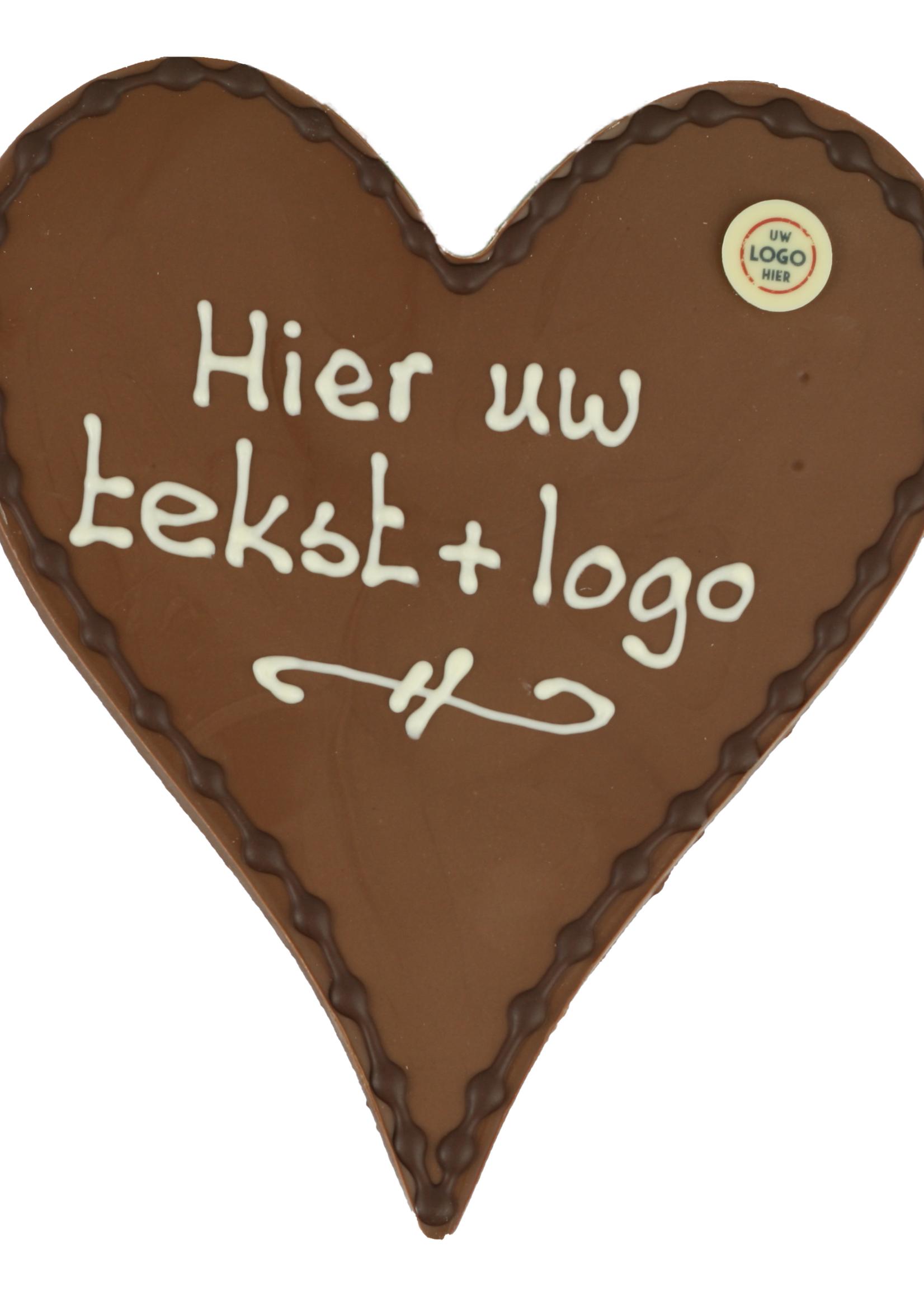 Teddy en Coco chocolade Chocoladehart XL - Eigen opschrift met logo
