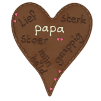 Papa - Chocoladehart XL met stippen