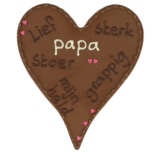 Bonvanie chocolade Papa - Chocoladehart XL met stippen