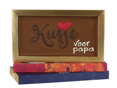 Teddy en Coco chocolade Kusje voor papa - Chocoladereep met tekst