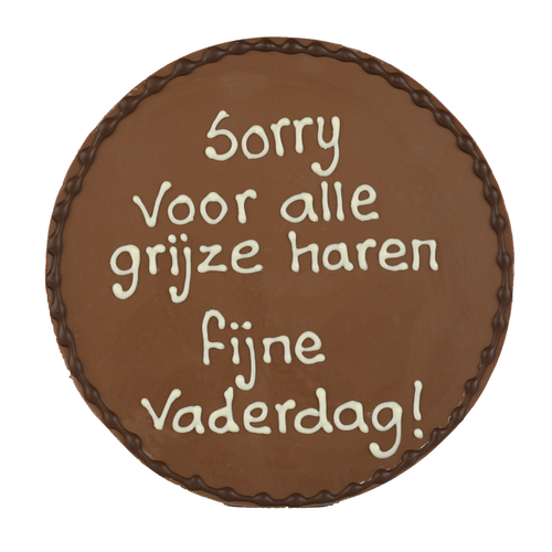 Bonvanie chocolade Sorry voor de grijze haren - Chocoladeplakkaat