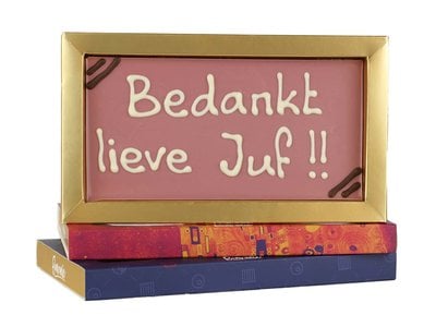 Teddy en Coco chocolade Bedankt lieve juf! - Chocoladereep met tekst