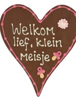 Teddy en Coco chocolade Welkom lief klein meisje - Chocoladehart XL