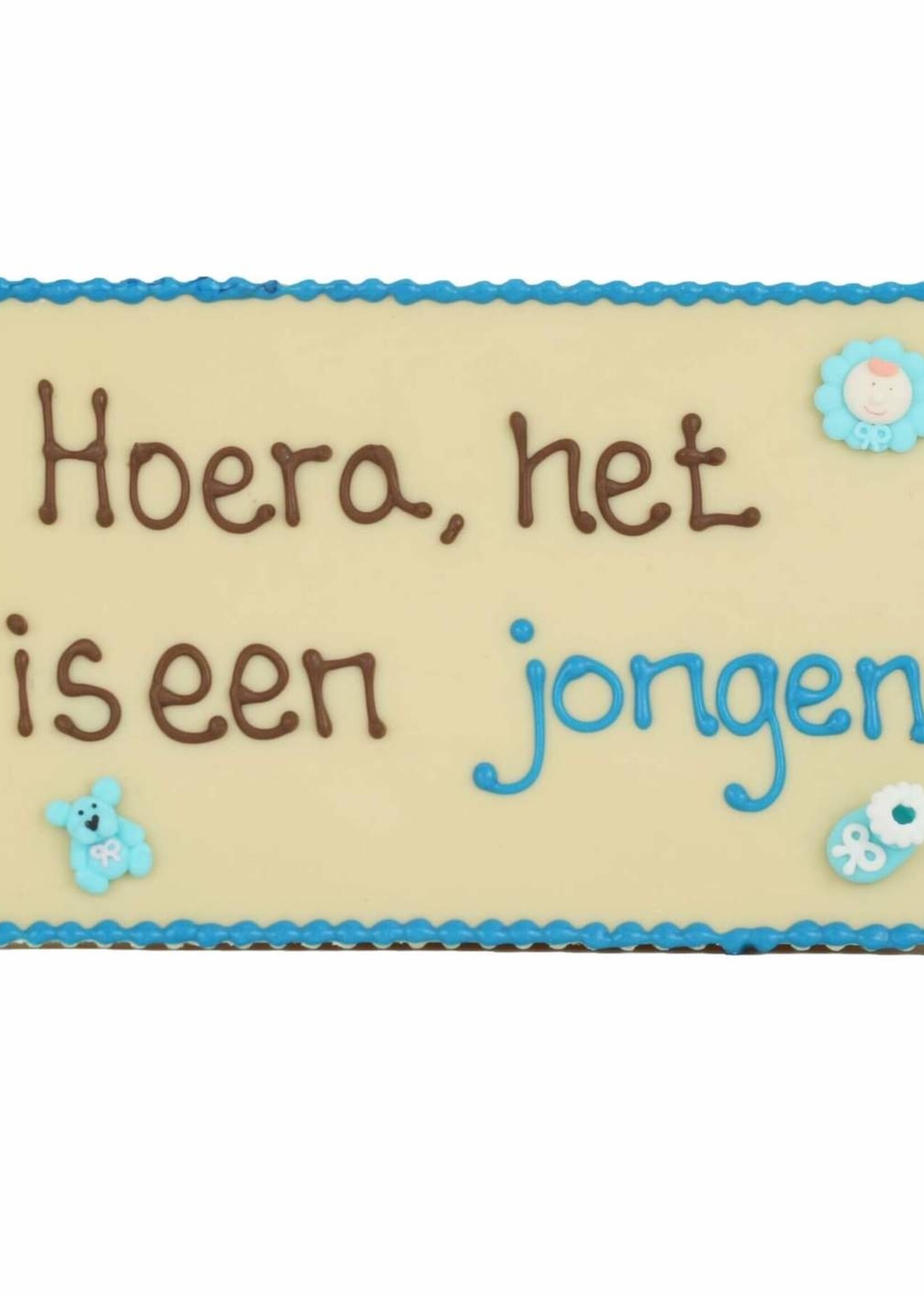 Teddy en Coco chocolade Hoera, het is een jongen! - Chocoladeplakkaat