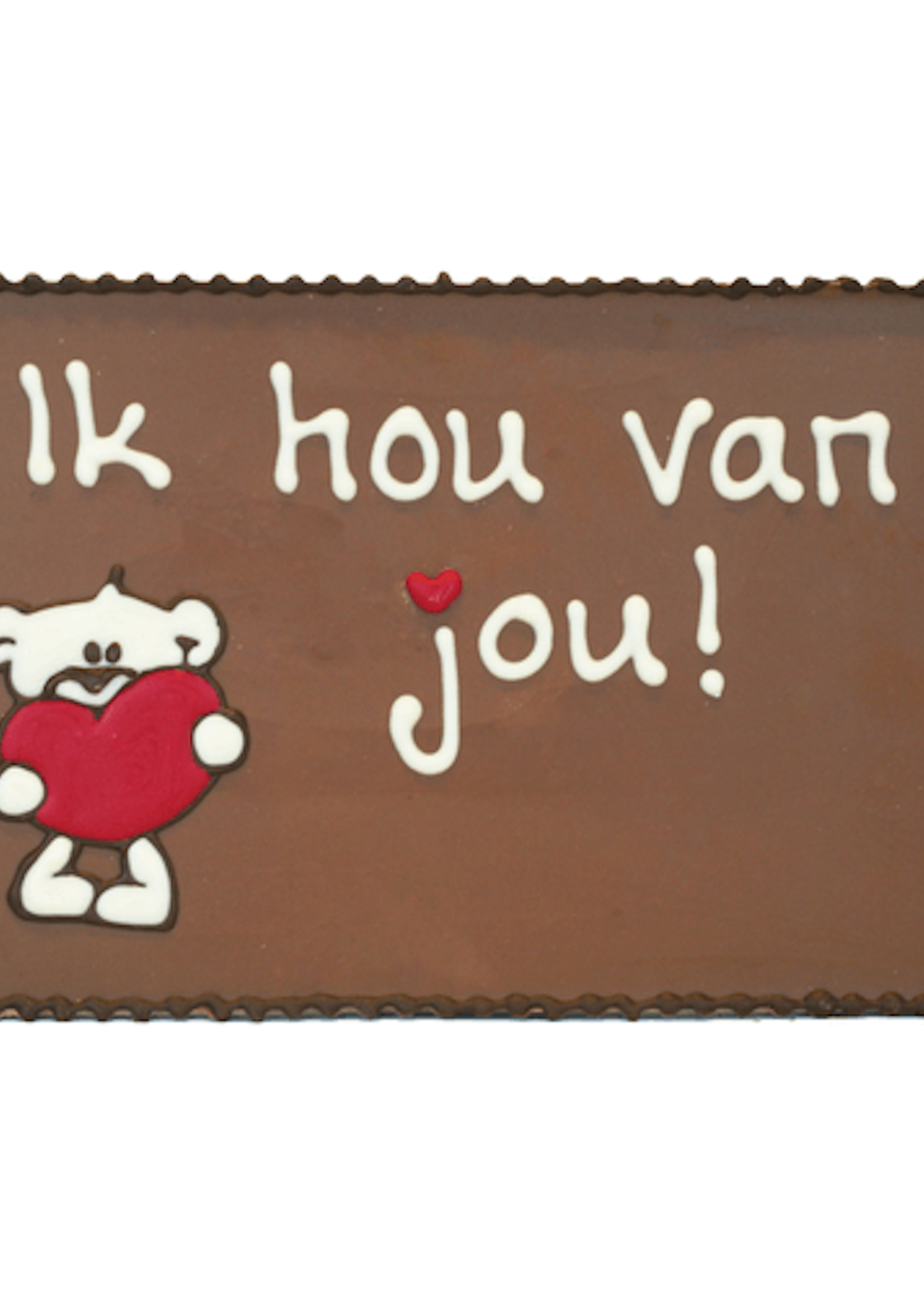 Teddy en Coco chocolade  Ik hou van jou - Chocoladeplakkaat