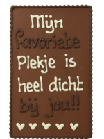 Teddy en Coco chocolade Mijn favoriete plekje is heel dicht bij jou! - Chocoladeplakkaat