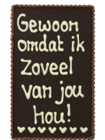 Teddy en Coco chocolade Gewoon, omdat ik zoveel van je hou! - Chocoladeplakkaat