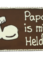 Teddy en Coco chocolade Papa is mijn held - Chocoladeplakkaat