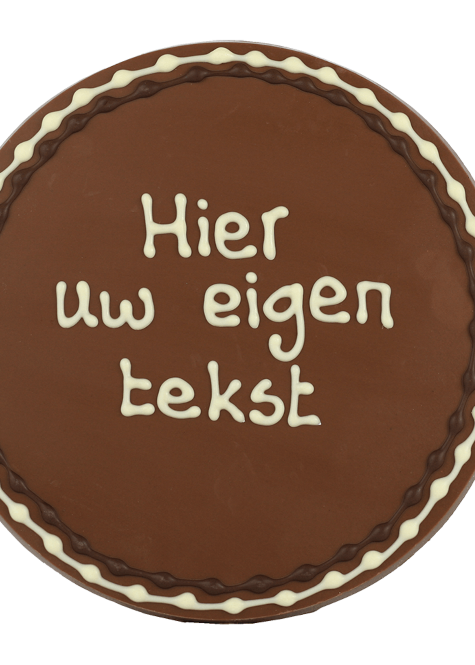 Teddy en Coco chocolade Eigen opschrift - Rond chocoladeplakkaat