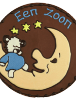 Teddy en Coco chocolade Een zoon! - Rond chocoladeplakkaat